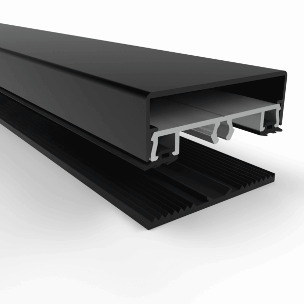 Set Oplegrubber + afdekprofiel + kliklijst midden - 58 mm