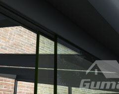 Danenberg Shop - Gumax glazen schuifwand - 2 rails zwart