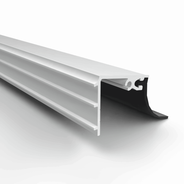 Muuraansluitprofiel RAL met zwart afsluitrubber 66 mm