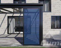 Danenberg Shop - Shading Panel Frame Zwart - Lamellen Blauw